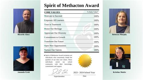 May 2024 Spirit of Methacton Award